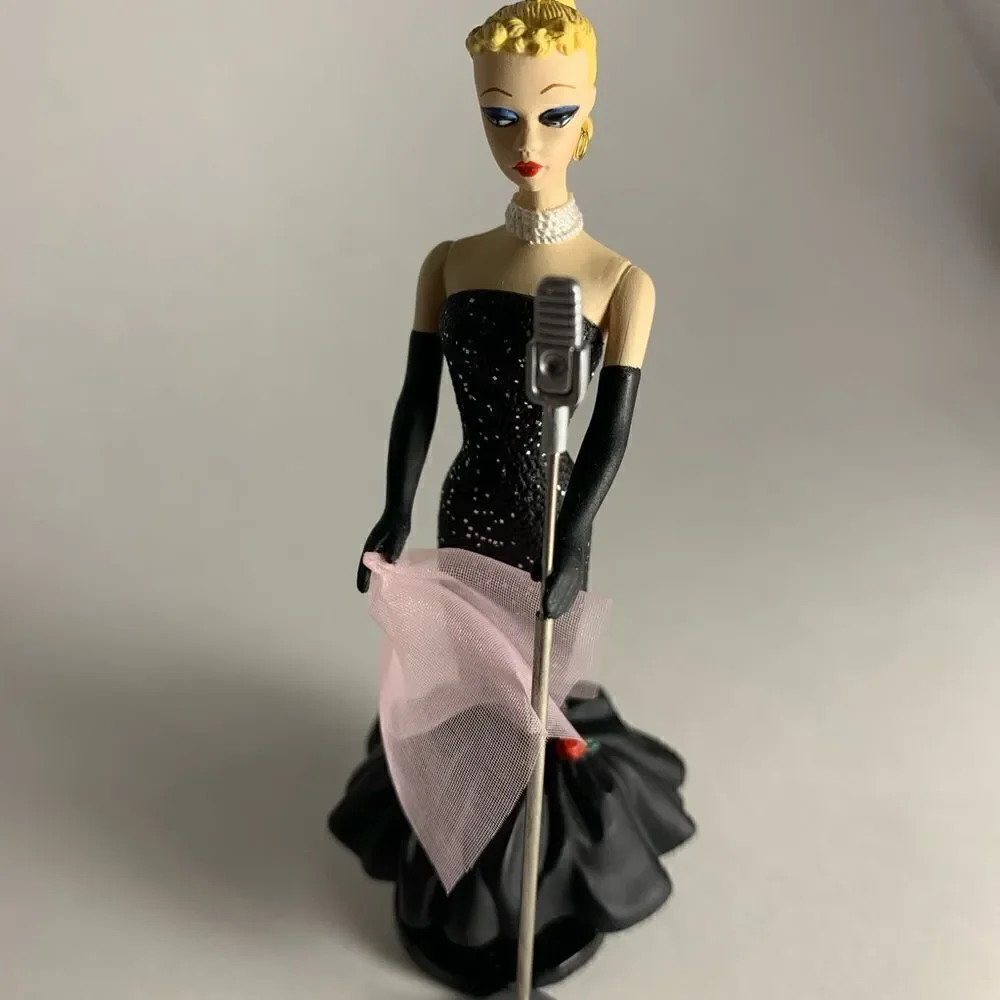 Barbie Keepsake Ornament Solo The Spot Light Evening Gown Microphone Dated 1995